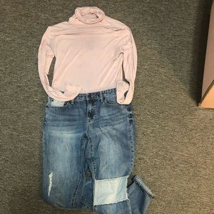 Pink turtleneck